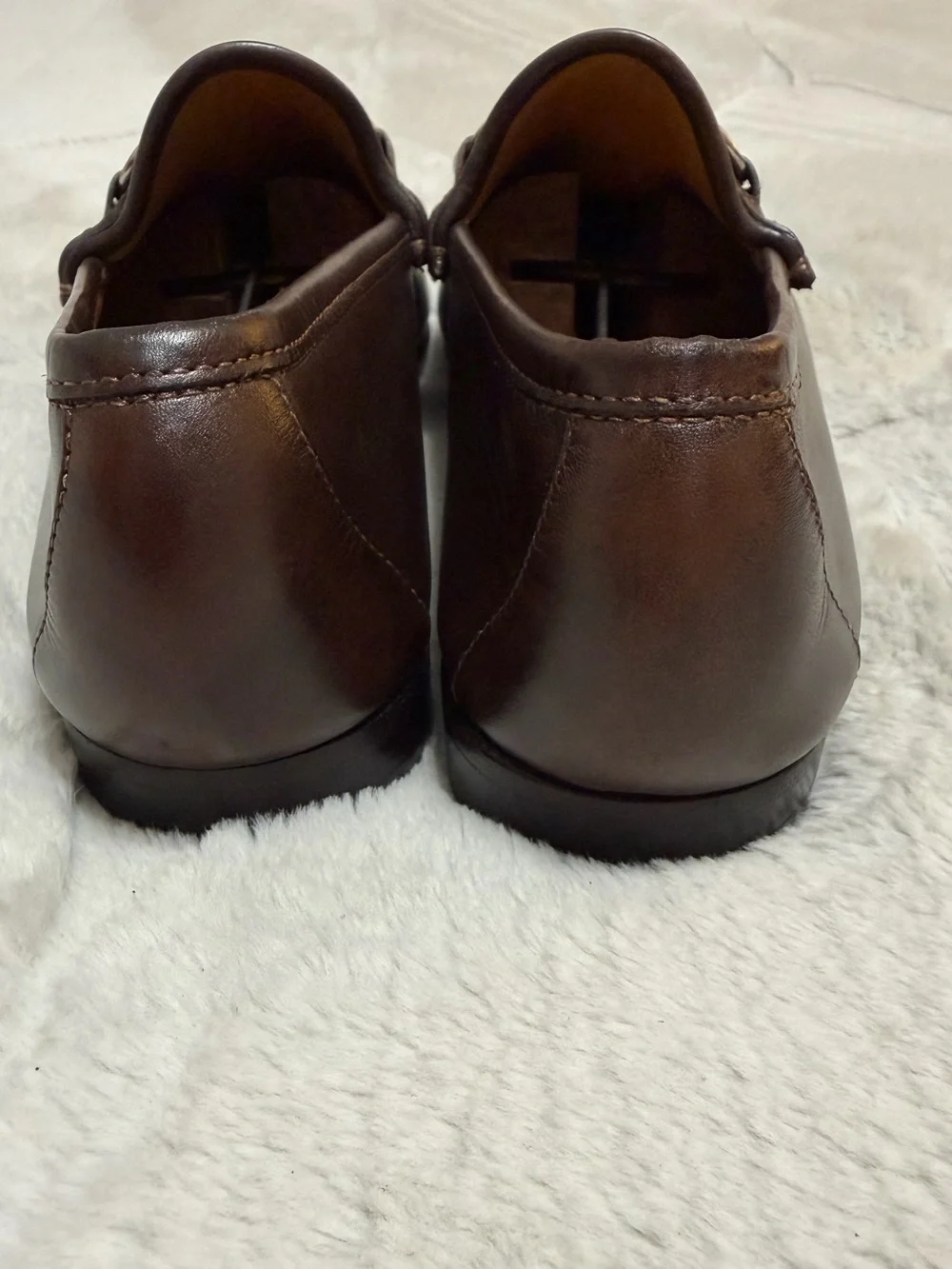 $1,050 Gucci Brown Leather Webbed Horse-Bit Snaffle Loafers 9 D
